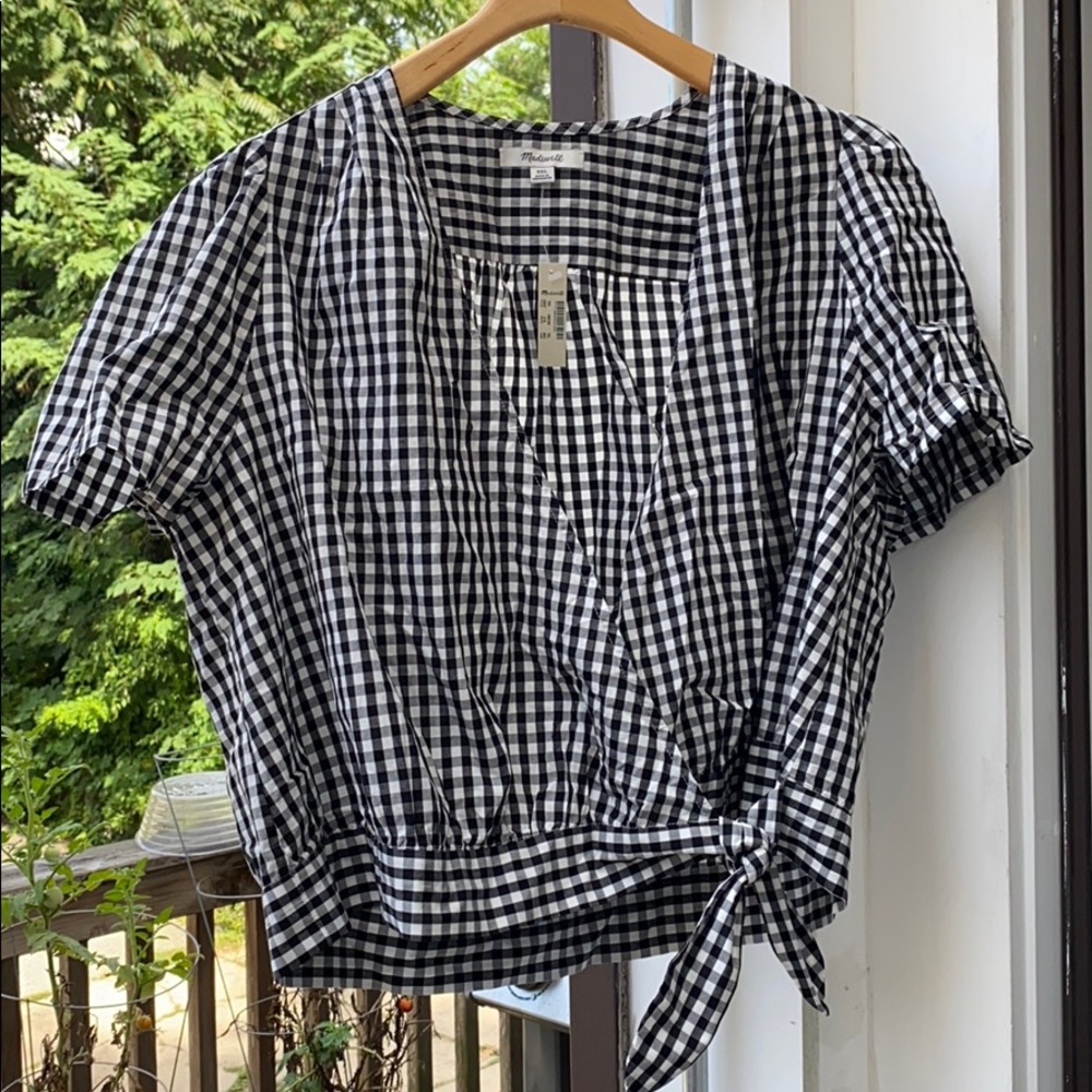 Madewell gingham check crop top xxl